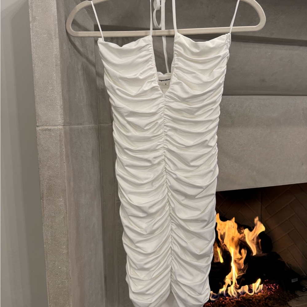 Superdown White Ruched Mini Dress - Picture 2 of 3